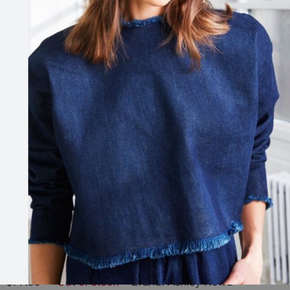 Ashley Rowe Oversized Long Sleeve Denim Tee